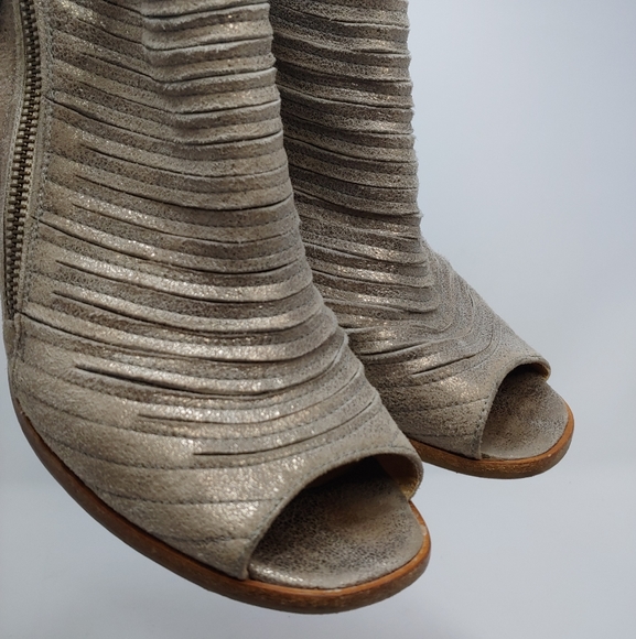 Paul Green Cayanne Peep Toe Sandal Asymmetrical Zip Leather Smoke UK 6 US 8.5 - Picture 6 of 11